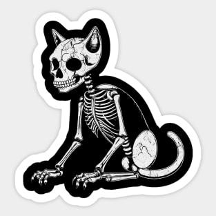 Vintage skeleton cat Sticker